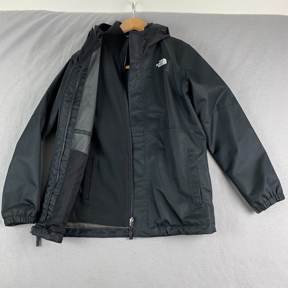 North Face Jacket Boys Large 14 16 black Triclimate DryVent 3-in 1 Full Zip Hood